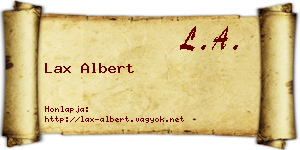 Lax Albert névjegykártya