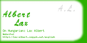 albert lax business card